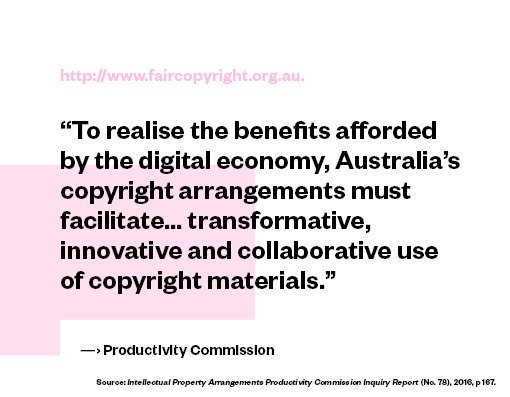 faircopyrightoz's tweet photo. Perspectives on #fairuse – @ozprodcom's IP Report sixth to recommend fair use since 1998 #faircopyrightoz 

https://t.co/feP9zj8OP1 https://t.co/PiFunVxlro