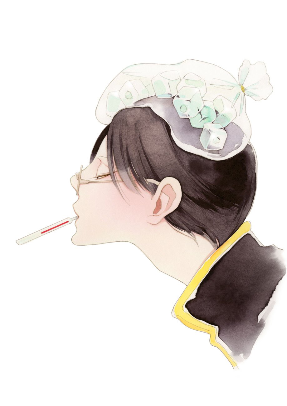 楽園編集部 楽園くん 仮 イラストギャラリー 弊誌第７号の書店購入特典として作成されたポストカードから イラスト は該当号の 楽園くん 仮 お大事に の内容と連動して氷嚢 ひょうのう を乗せた楽園くん 仮 です 咥えているのは近年めっきり見かけ