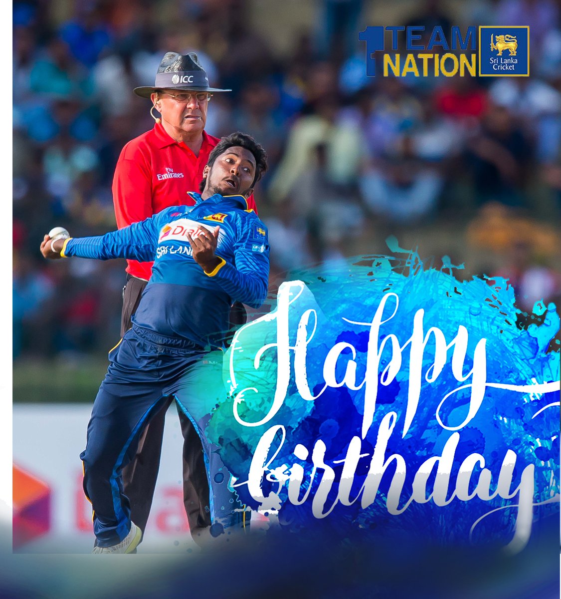 OfficialSLC's tweet photo. Happy Birthday to Akila Dananjaya, he turns 24 today! https://t.co/cKbXO6ZFtC