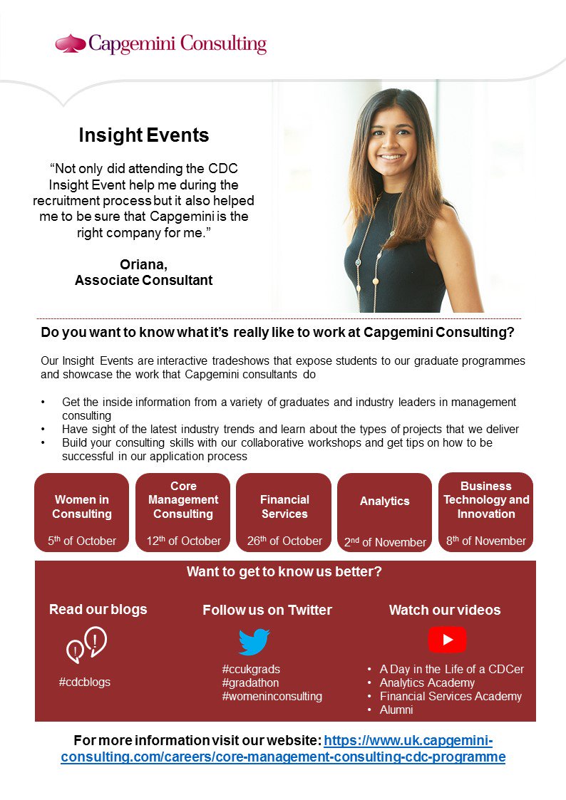 CapgeminiInvent's tweet photo. If you missed us at the @ucl #Careers Fair, make sure you find out more at our insight event https://t.co/grSCankVvf #ccukgrads #cdcuni https://t.co/sFc7IjscxN