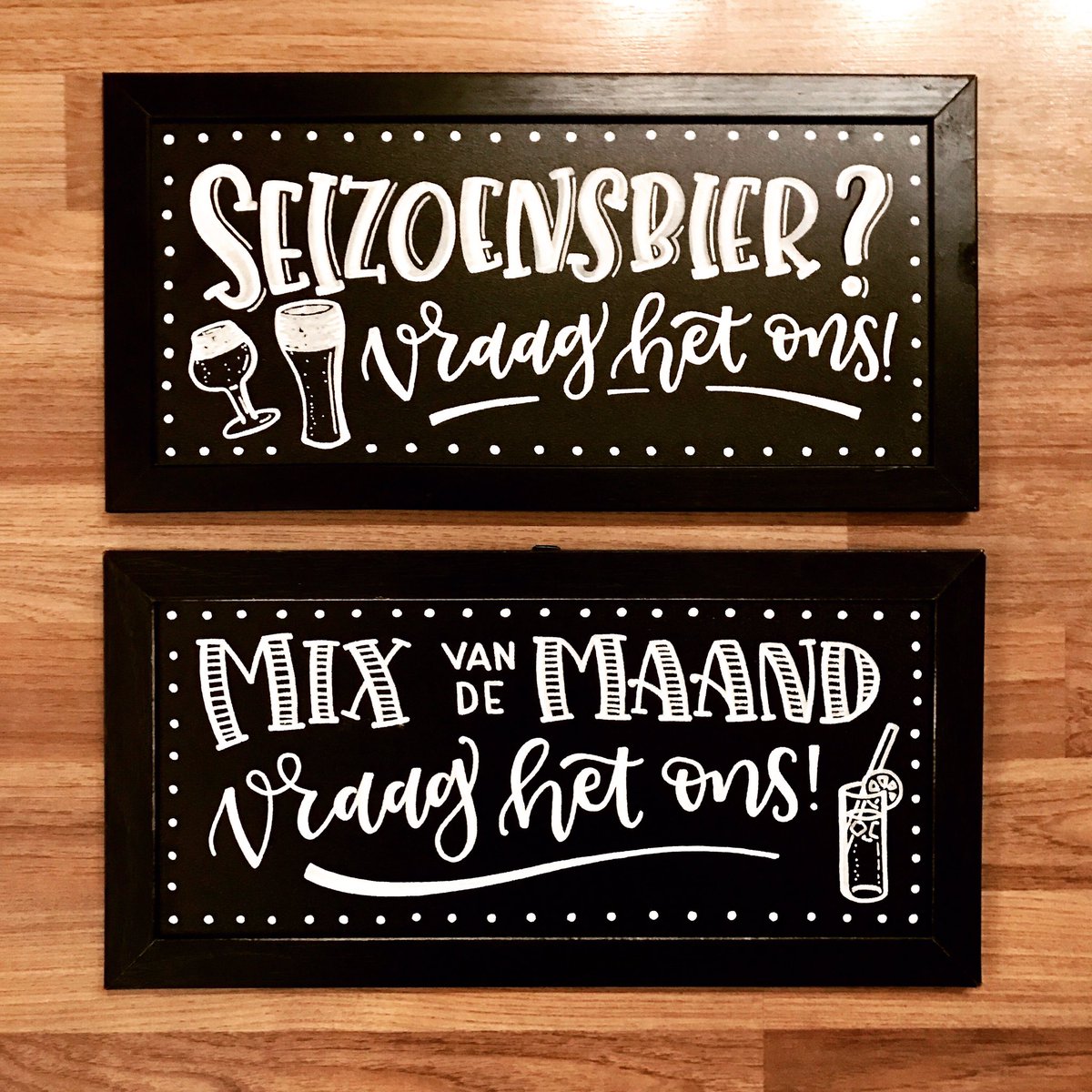 Typotini's tweet photo. Mijn job in de avonden deze week: de nieuwe chalkboard #handlettering voor @HartvanTholen 🖤 Ik ben op de helft ;) https://t.co/s89BcpSjMs https://t.co/NfxyVKh6Qj