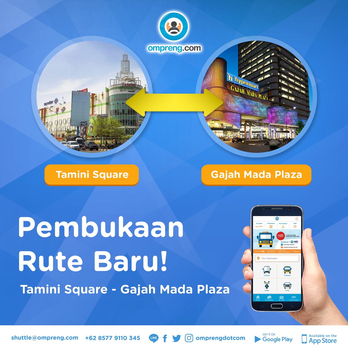 omprengdotcom's tweet photo. Telah di buka rute baru TMII - Gajah Mada Plaza  (Tamini Sq- Tol Jagorawi - Komdak - Jl Sudirman - Jl MH Thamrin - Harmoni - GM Plaza) https://t.co/OzWGtP6uo2