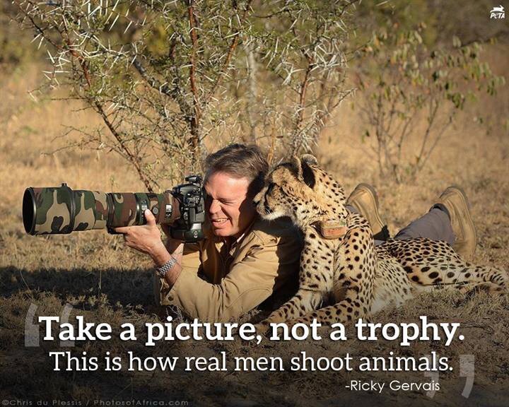 Happy #worldanimalday "Take a picture, not a trophy! That's how real men shoot animals" #Quote