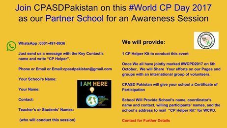 CPHumNawa's tweet photo. Join Us on this #WCPD2017 as a #PartnerSchool in #Pakistan https://t.co/5YVBVzjxwD