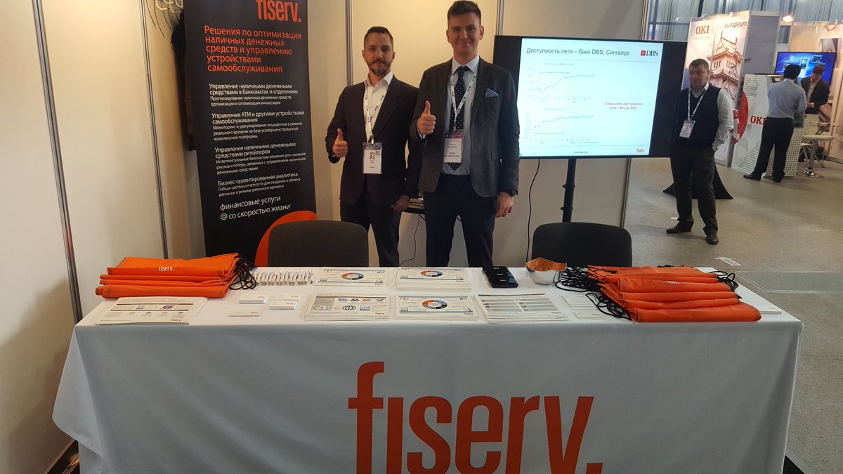 YleniaMeliti's tweet photo. #Fiserv team ready to kick off #Plusforum, Moscow. Stop by our booth to learn about our #Cash Solutions and how to maximise ATM efficiency! https://t.co/DJWjtuKMd8