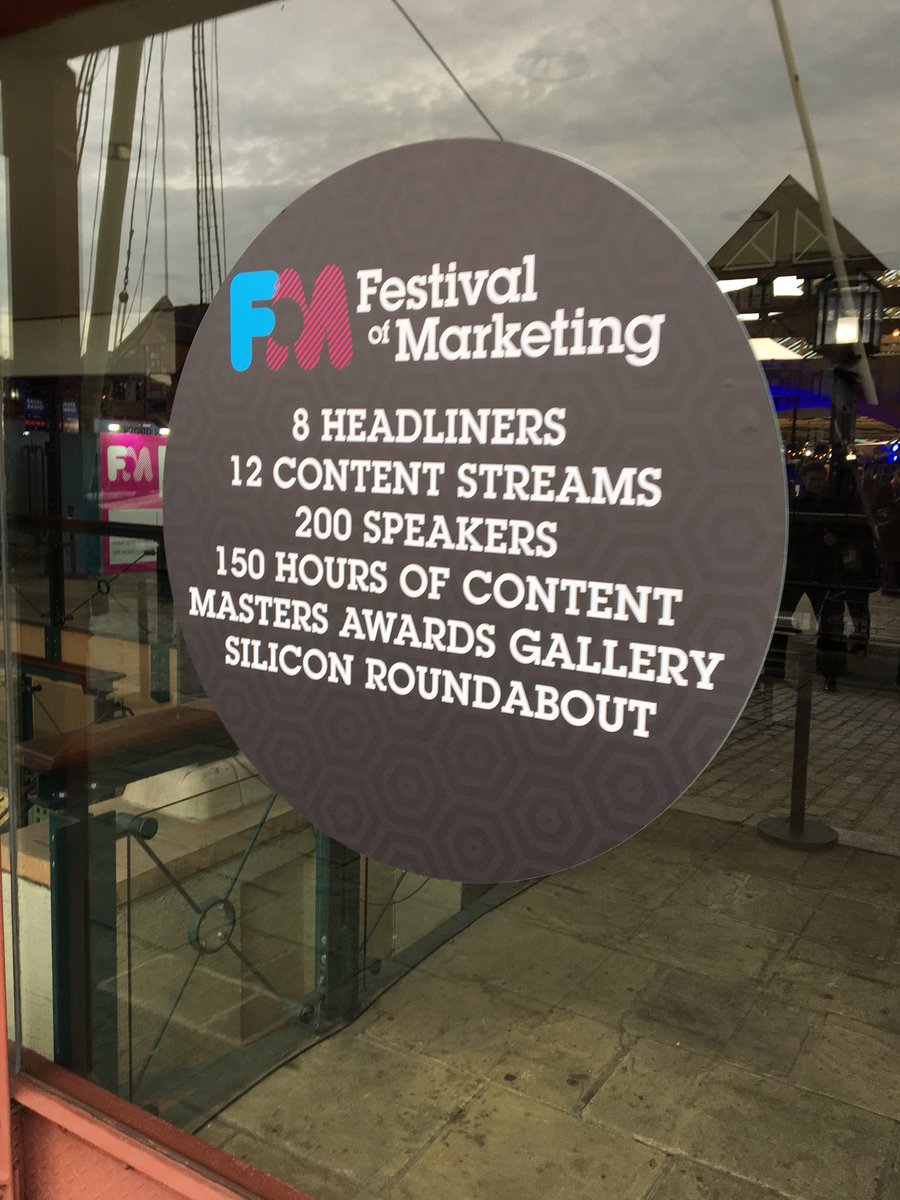 _SteveHunt's tweet photo. Just arrived at #FoM17 for 2 days of marketing geekery. Really looking forward to it, amazing lineup! @AshfieldHealth @FestofMarketing https://t.co/oHkPjWKCzO