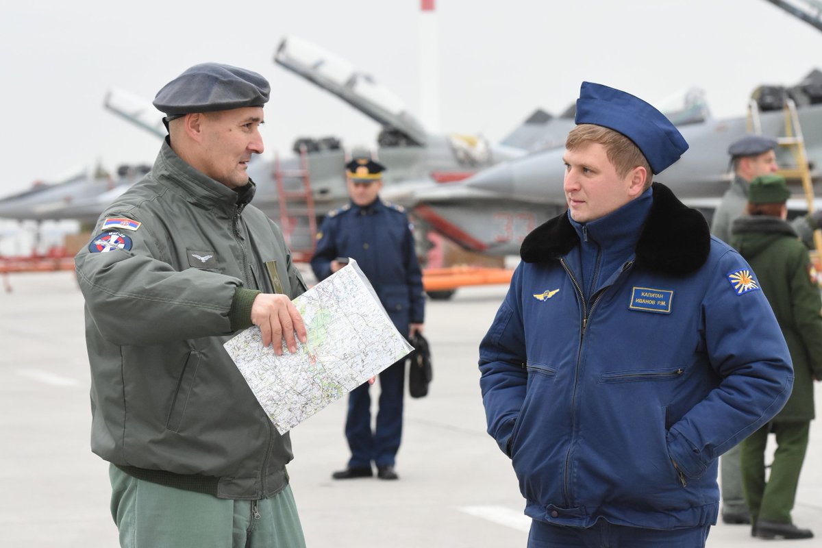 PeterVoinovich's tweet photo. Serbian fighter and helicopter pilots begin their #BARS2017 exercise with @mod_russia VKS at Lipetsk https://t.co/IkvFp3RaKa