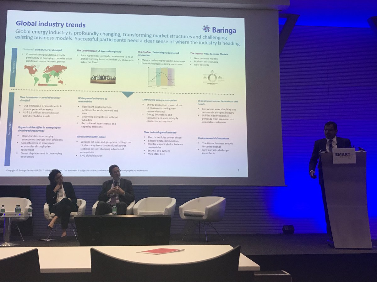 Baringa's tweet photo. Yesterday at #EMART2017, Ilesh Patel presented on market trends & opportunities in a decentralised, distributed and disrupted energy world! https://t.co/EeycZBE3gx
