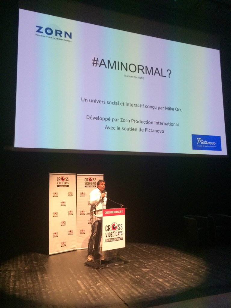 crossvideodays's tweet photo. @Pictanovo pitch session - #AMINORMAL Zorn Production #CVD2017 https://t.co/xOsU98o408