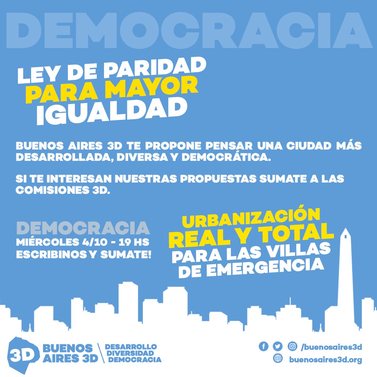 buenosaires3d's tweet photo. Todas las semanas nos reunimos en #Comisiones3D
Hoy a las 19 hs trabajamos en las ideas y propuestas d #Democracia
#Sumate
bsas3d@gmail.com https://t.co/9AhPQZ75Hg