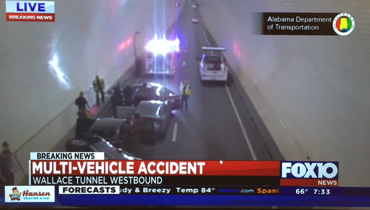 #TrafficAlert:  Accident in Westbound I-10 Wallace Tunnel -> expect delays. <a href="/FOX10News/">FOX10News | WALA</a>