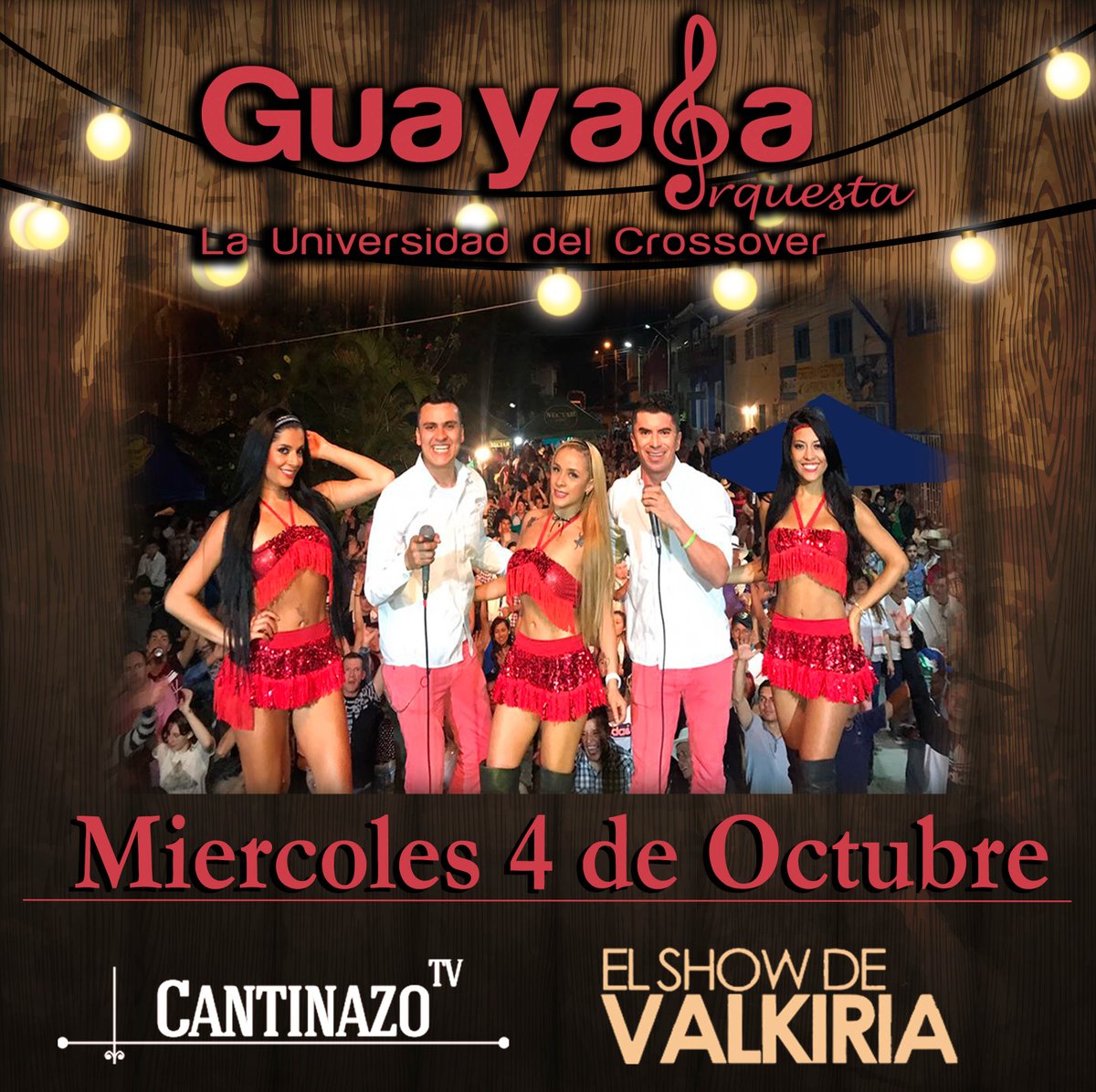 GuayabaOrquesta's tweet photo. #FelizMiercoles Iniciamos este miércoles en el #Showdevalkiria del #Cantinazotv #Elmaspopular 🎤 
#Yosoycantinazotv   @ELSHOWDEVALKIRIA 💪 https://t.co/pAPiZqWh3R
