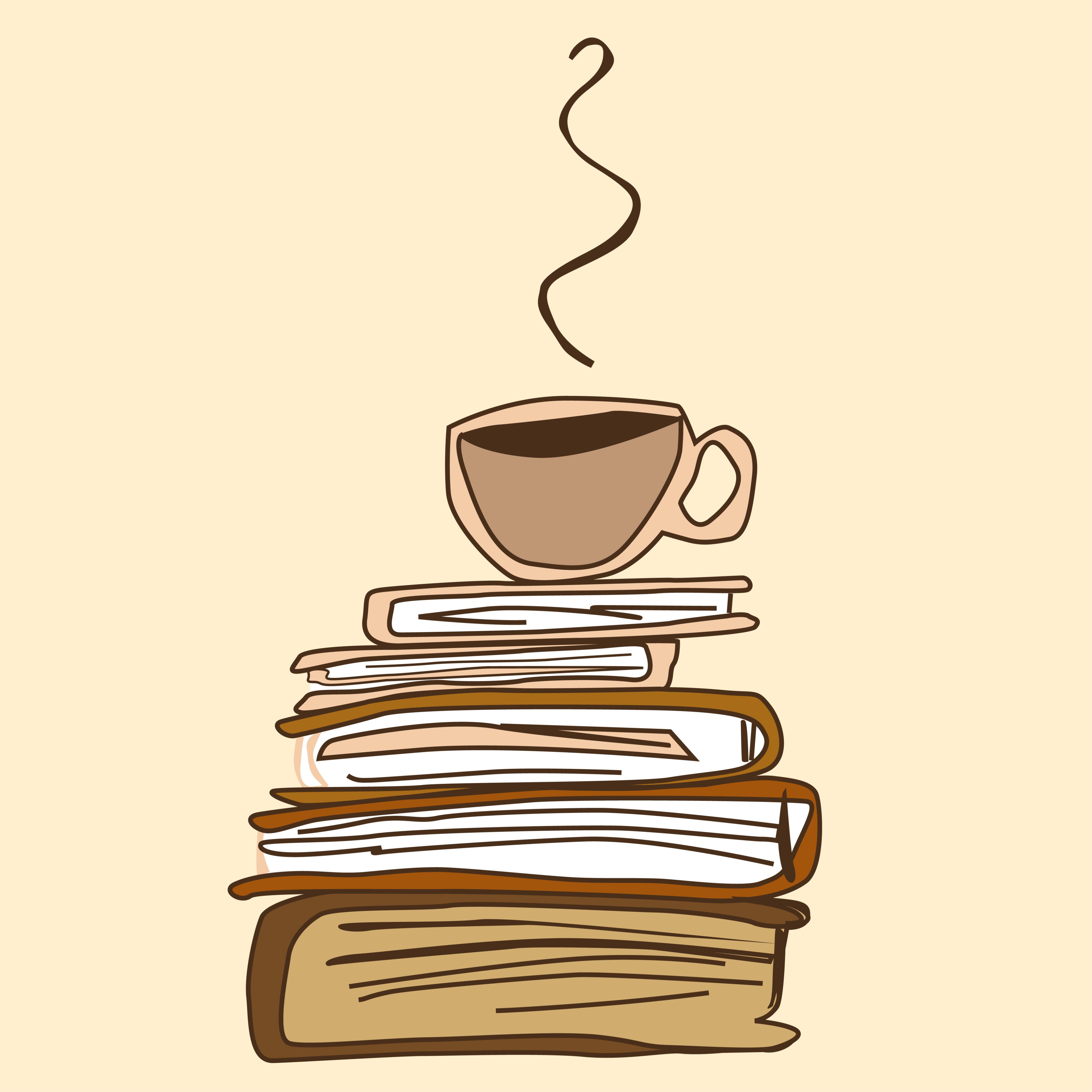 Иллюстрация книжного кафе