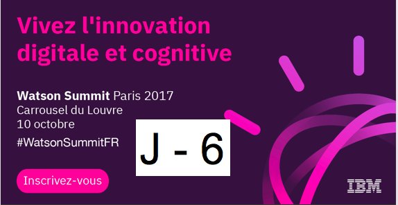 J-6 du #WatsonSummitFR Paris, le RDV d'IBM sur l'intelligence augmentée et du cloud. Etes-vous prêt ? ibm.biz/BdikWH.