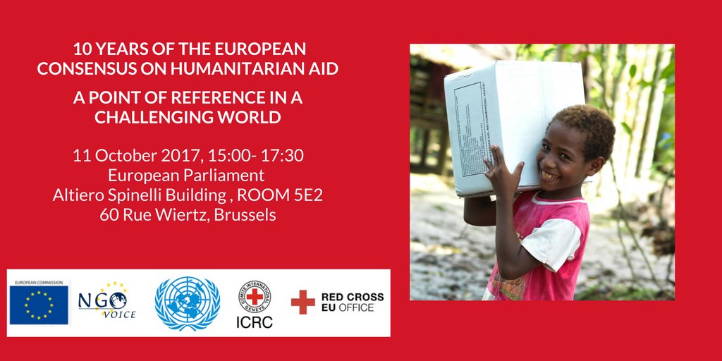 VOICEeu_'s tweet photo. Together with @ngoVOICEeu @RedCrossEU @Unocha @MSF EU Instititutions and MS to celebrate 10 year of the #EUconsensus10 on #Humanitarian Aid https://t.co/1cycDrkhkU