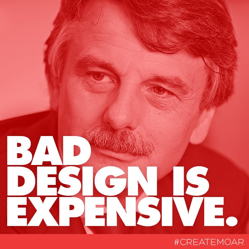 MOAR_Creative's tweet photo. “If you think good design is expensive, you should look at the cost of bad design.” -Dr. Ralf Speth #CreateMOAR https://t.co/GGVLW2lStq