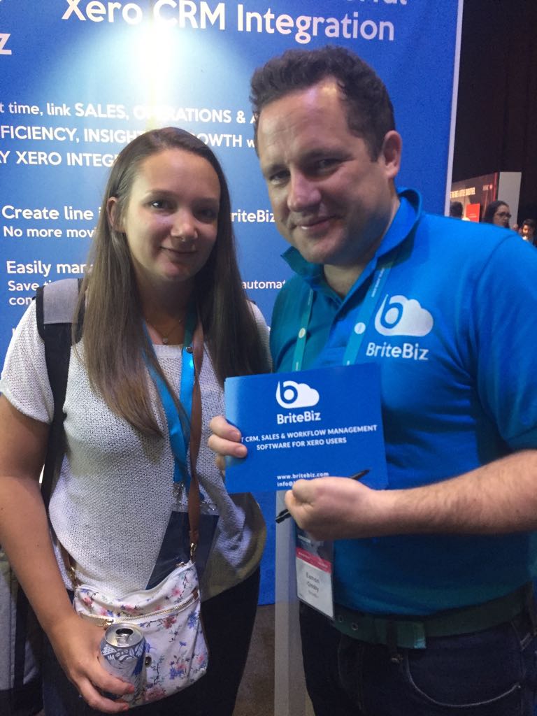 CloudGuruGirl's tweet photo. Thanks for the chat @eamoncrosby  @britebiz - Look forward to our Demo #xerocon @PlusAccounting https://t.co/HbEhoOZecS
