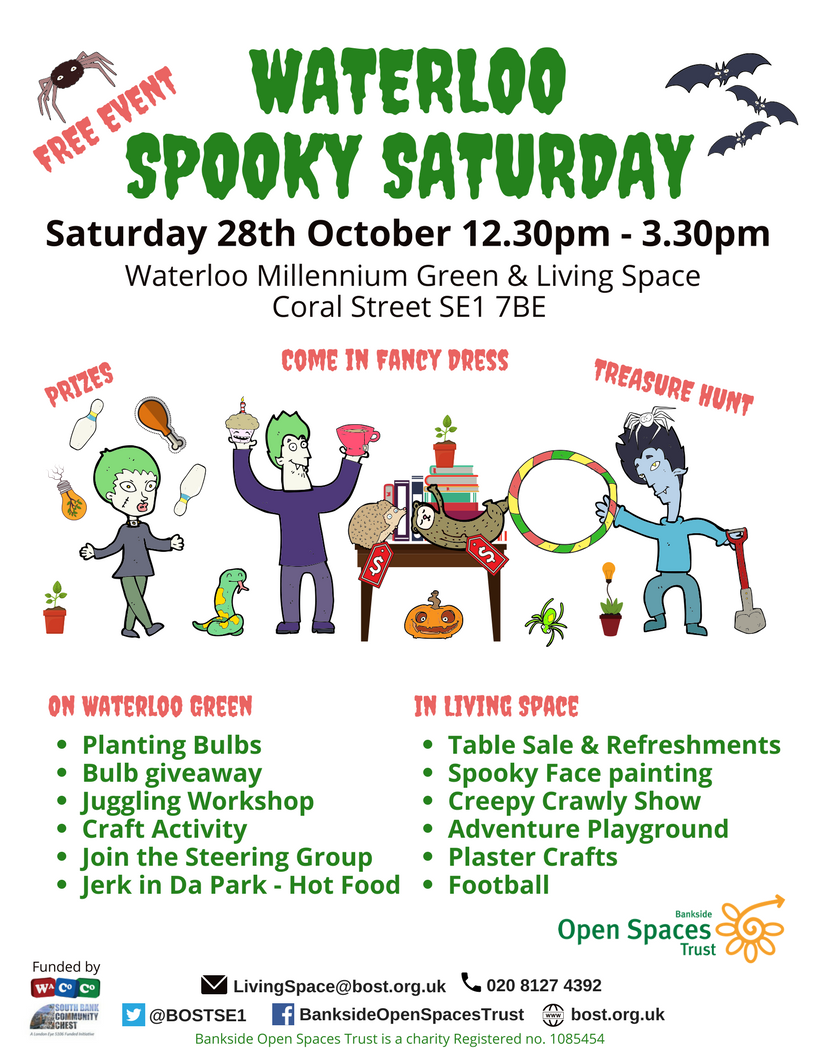 Get creating your scary costumes and come to our Spooky Saturday event at Waterloo! #somethingforeveryone #HalloweenSE1 #springbulbplanting