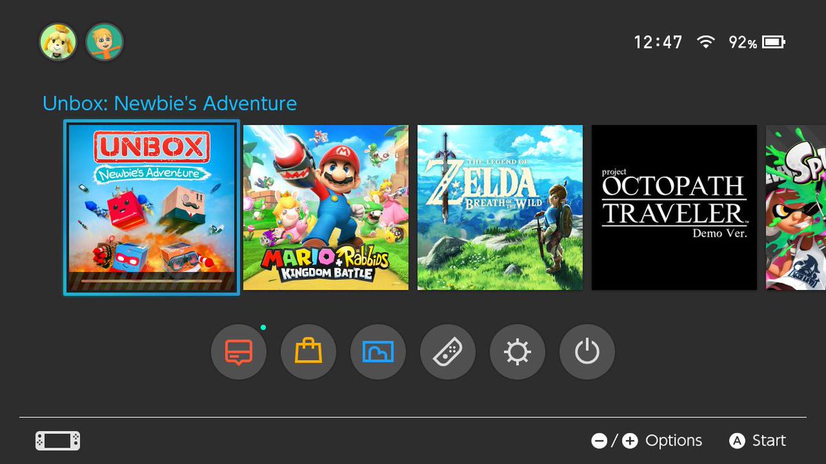 ProspectGames's tweet photo. Exciting to see Newbie and the @UnboxTheGame crew next to Mario and Link! Unbox: Newbie's Adventure, coming to #Switch Oct 11th! #indiegame https://t.co/oZqacsVE97