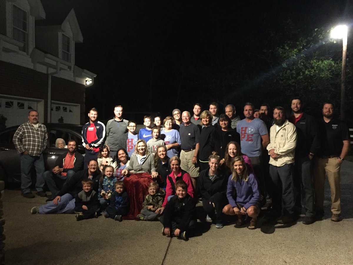 My sweet and most precious family showed up this morning at 5:30 to pray over and with Lyndon, Hannah, and me. How blessed can one gal be!! "When one of us walks through fire, we all walk through fire <a href="/tyler_brown11/">Tyler</a>."
#noonefightsalone #getafterit #fightwithJenn