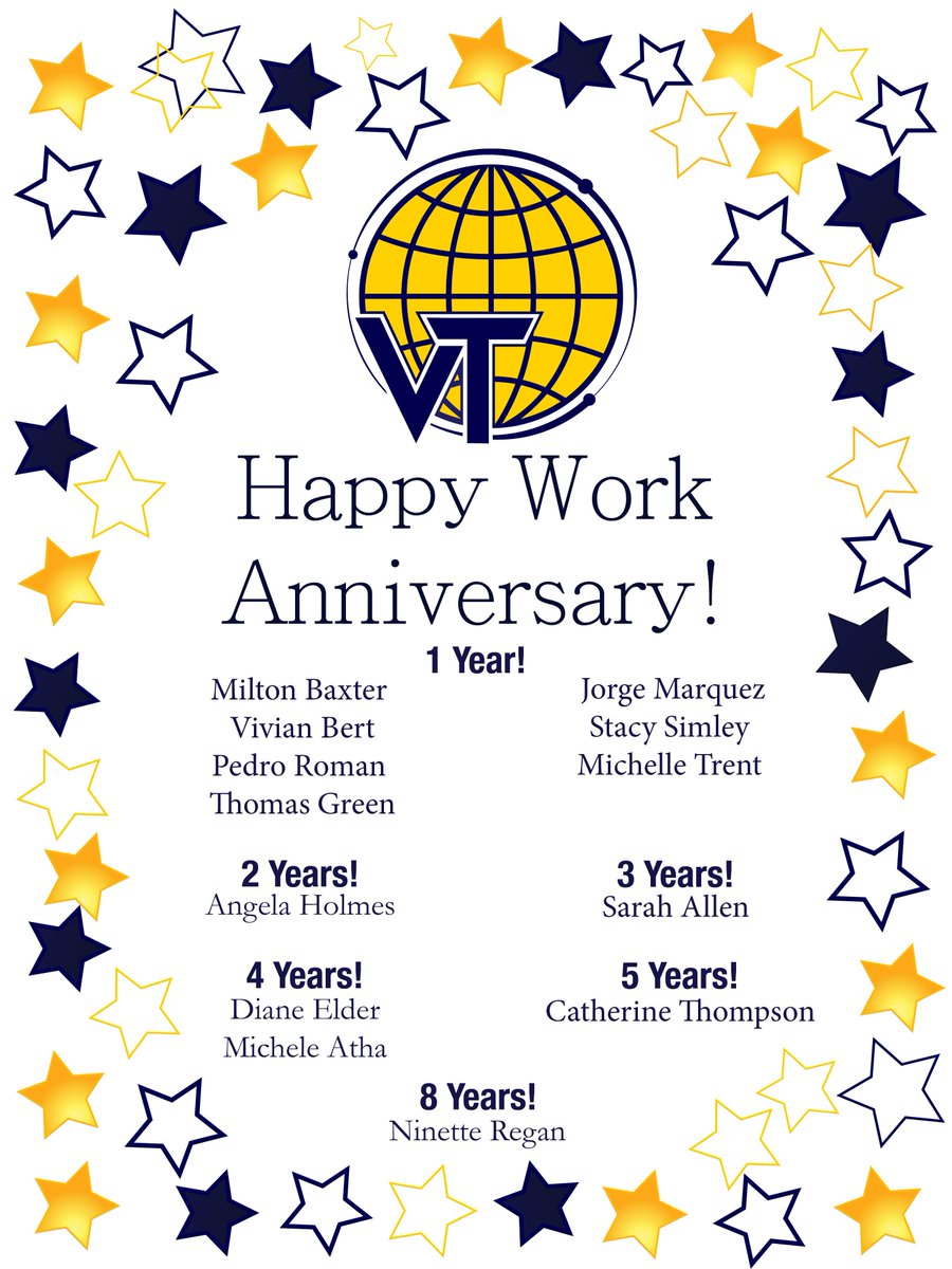 VersaTechToday's tweet photo. Celebrating October Work Anniversaries! #VTToday https://t.co/a0a57aBbUF
