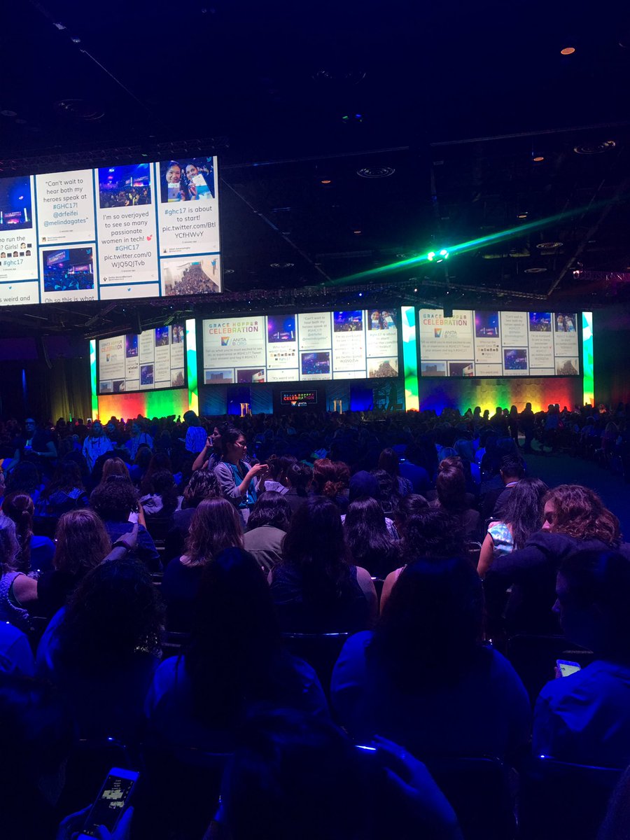 UNI_WiC's tweet photo. #GHC17 is happening. Waiting to hear Melinda Gates! https://t.co/aW7jXS8QcJ