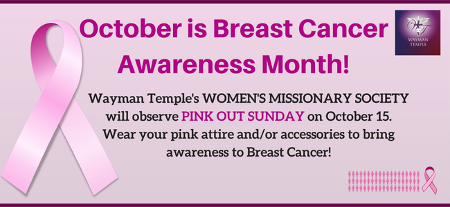 waymanmin's tweet photo. Join us 4 PINK OUT SUNDAY as we support those suffering & surviving #BreastCancer
#WaymanMinistries #BreastCancerAwareness #WalkingByFaith https://t.co/hq2UvwRDyT