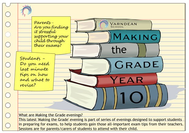 VarndeanSchool's tweet photo. Year 10 Making the Grade Thursday 12th October 18.30 in the hall #howtohelp #helpachieve https://t.co/dp2VeeiCGM