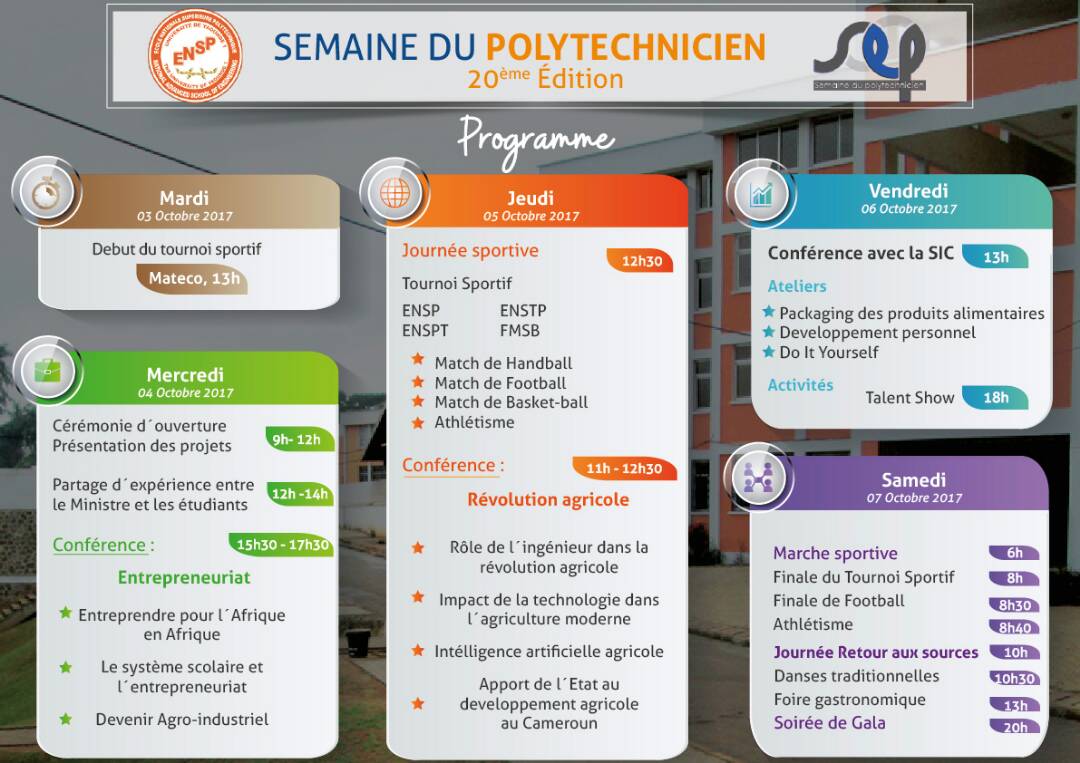 OneTimes16's tweet image. Le programme​ de la semaine du Polytechnicien 20e Édition #SEP2017