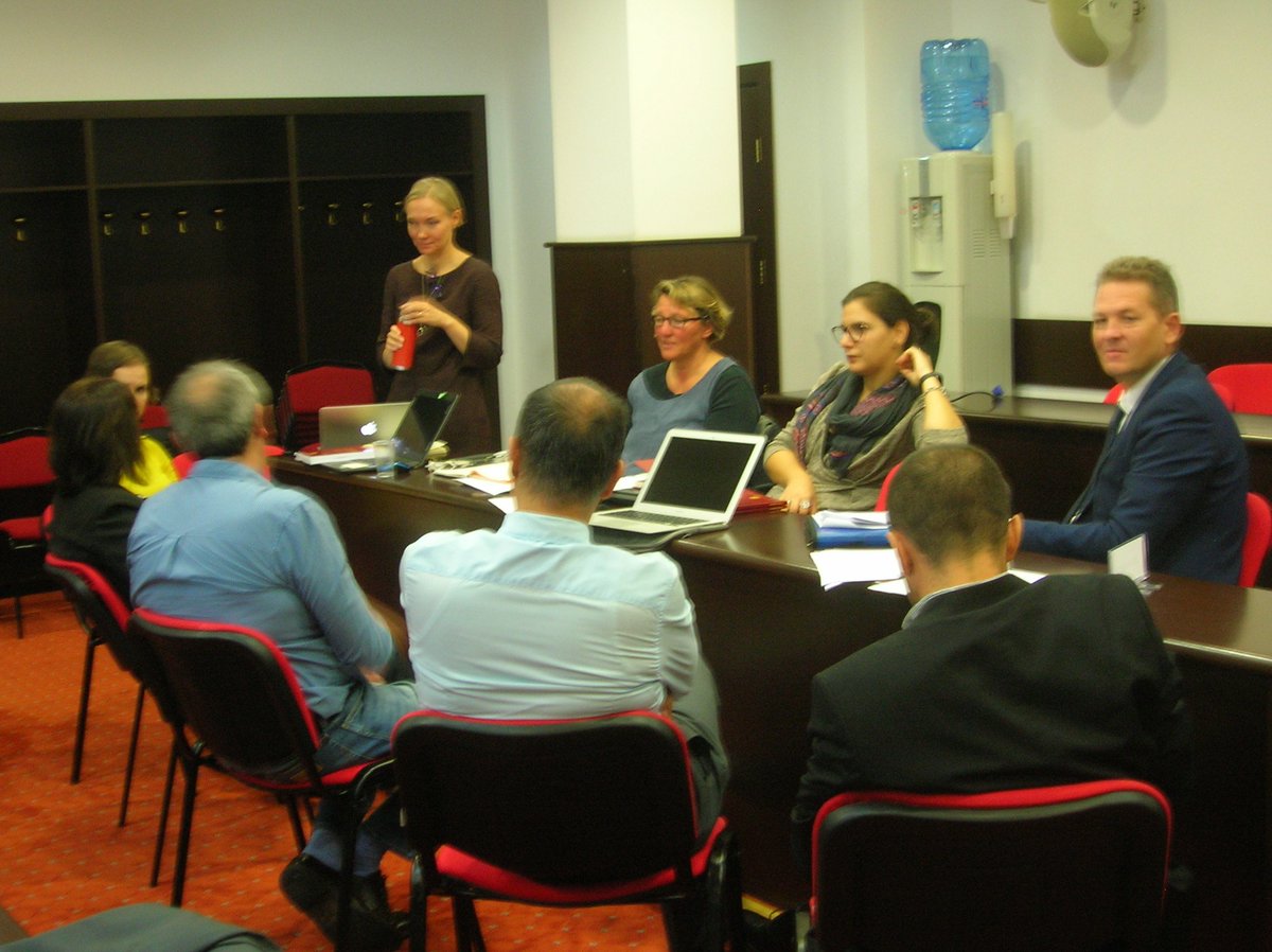 CostRestore's tweet photo. Good morning from #Sofia :-) WG1+2 leaders working (hard) on #restorative #sustainability + #design process @unwebg @COSTprogramme https://t.co/7EuTigfQjZ