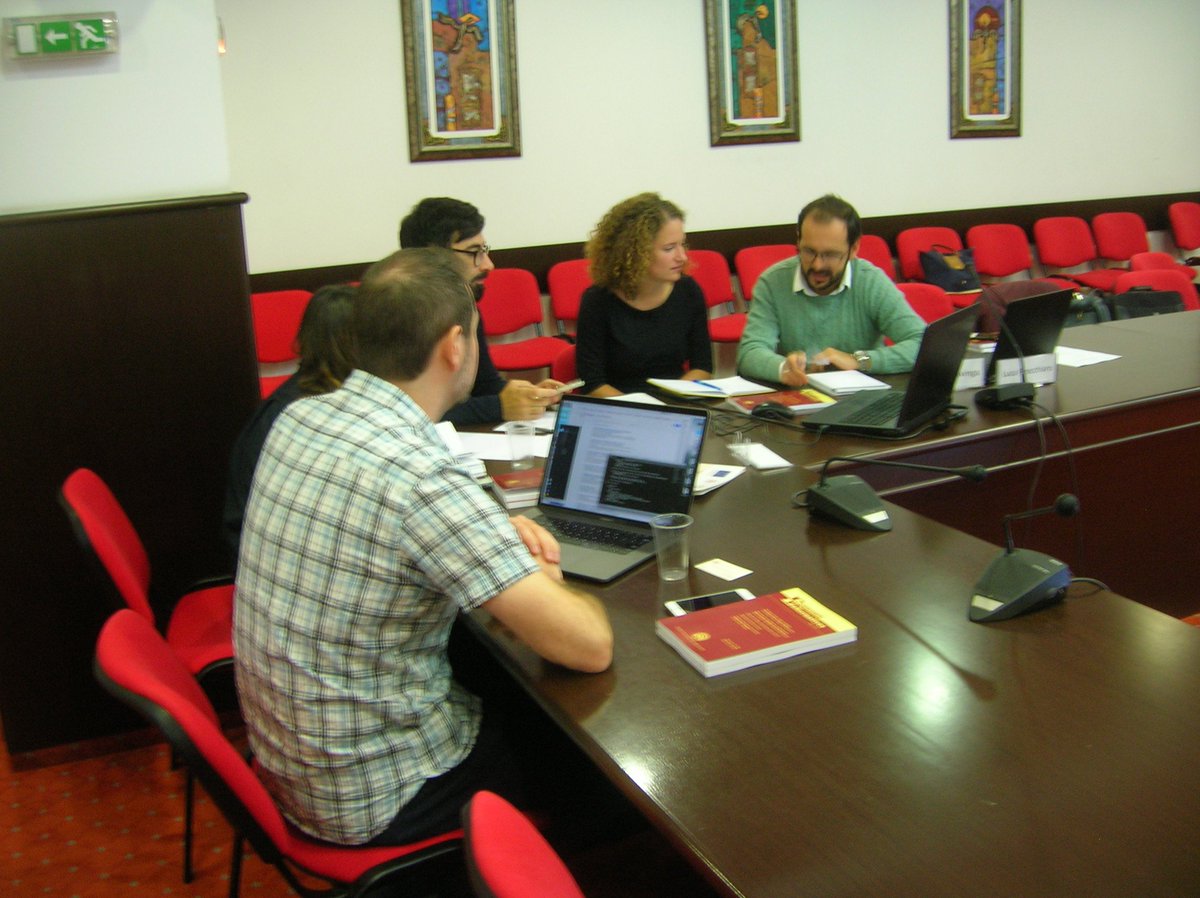 CostRestore's tweet photo. Good morning from #Sofia :-) WG1+2 leaders working (hard) on #restorative #sustainability + #design process @unwebg @COSTprogramme https://t.co/7EuTigfQjZ