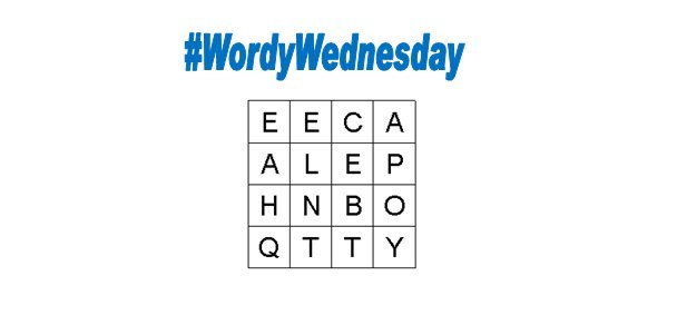 YoungWritersCW's tweet photo. How many #words can you find in our #BoggleBoard? Let us know! #WordyWednesday https://t.co/ESLJA5qTzx