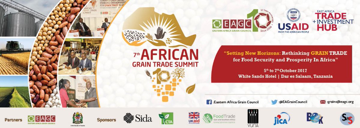CTAflash's tweet photo. East African grain trade : Landmark Summit to reshape #African grain #trade policy > https://t.co/DL6fl8Qz2P #7thAGTS2017 https://t.co/AxOinev3x0