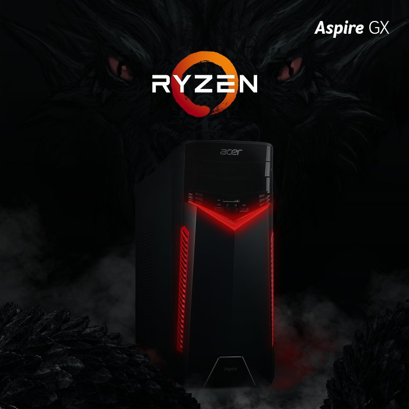 acerID's tweet photo. Pre-built PCs rarely look as good as this. Aspire GX Ryzen was created especially for PC Gamer. How cool is that!? #AspireForGaming #AcerID https://t.co/Qw5DGlP2Js