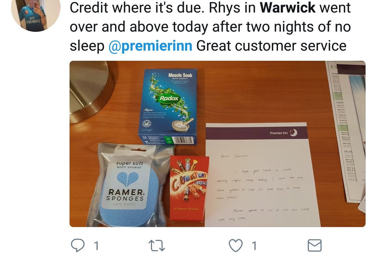 It a great feeling when we are able to help recover a guests experience. Small gesture, big thought ✔ <a href="/SDEBDD/">simon ewins</a> @Hinson_Yates