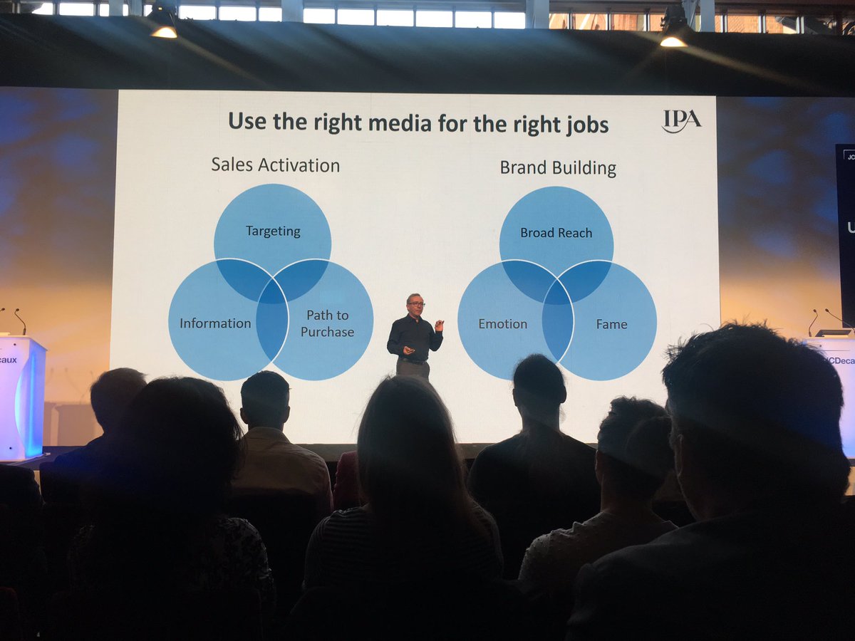 HughesAtRocket's tweet image. 'Brand building isn't about telling people things, it's about making people feel things' - Les Binet #JCDecauxUpfronts
