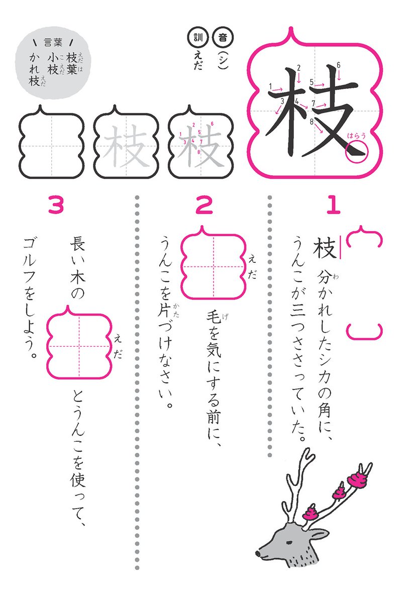 うんこ先生 公式 Auf Twitter 枝 小学5年生 1 枝分かれしたシカの角に うんこが三つささっていた 2 枝毛を気にする前に うんこを片付けなさい 3 長い木の枝をうんこを使って ゴルフをしよう うんこ漢字 うんこ漢字ドリル