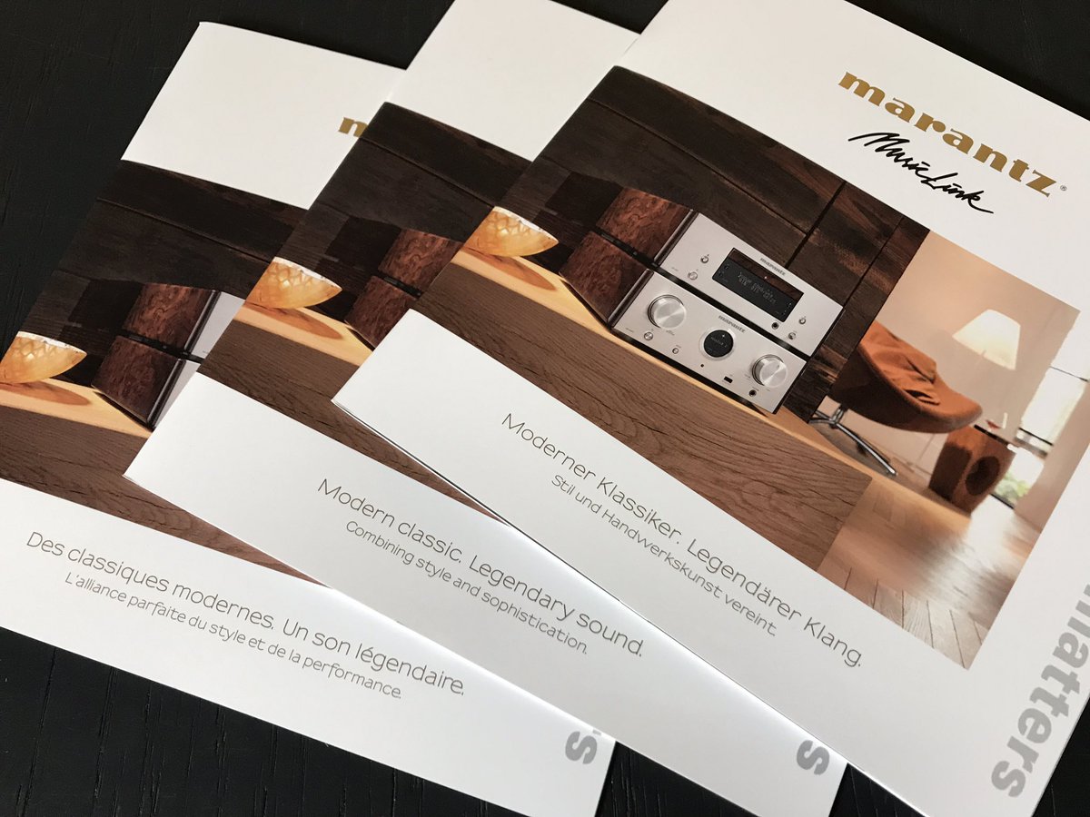 WouterNieuwland's tweet photo. Vers van de pers! Nieuwe brochures voor Marantz in diverse talen. https://t.co/TW5kIWxCkG