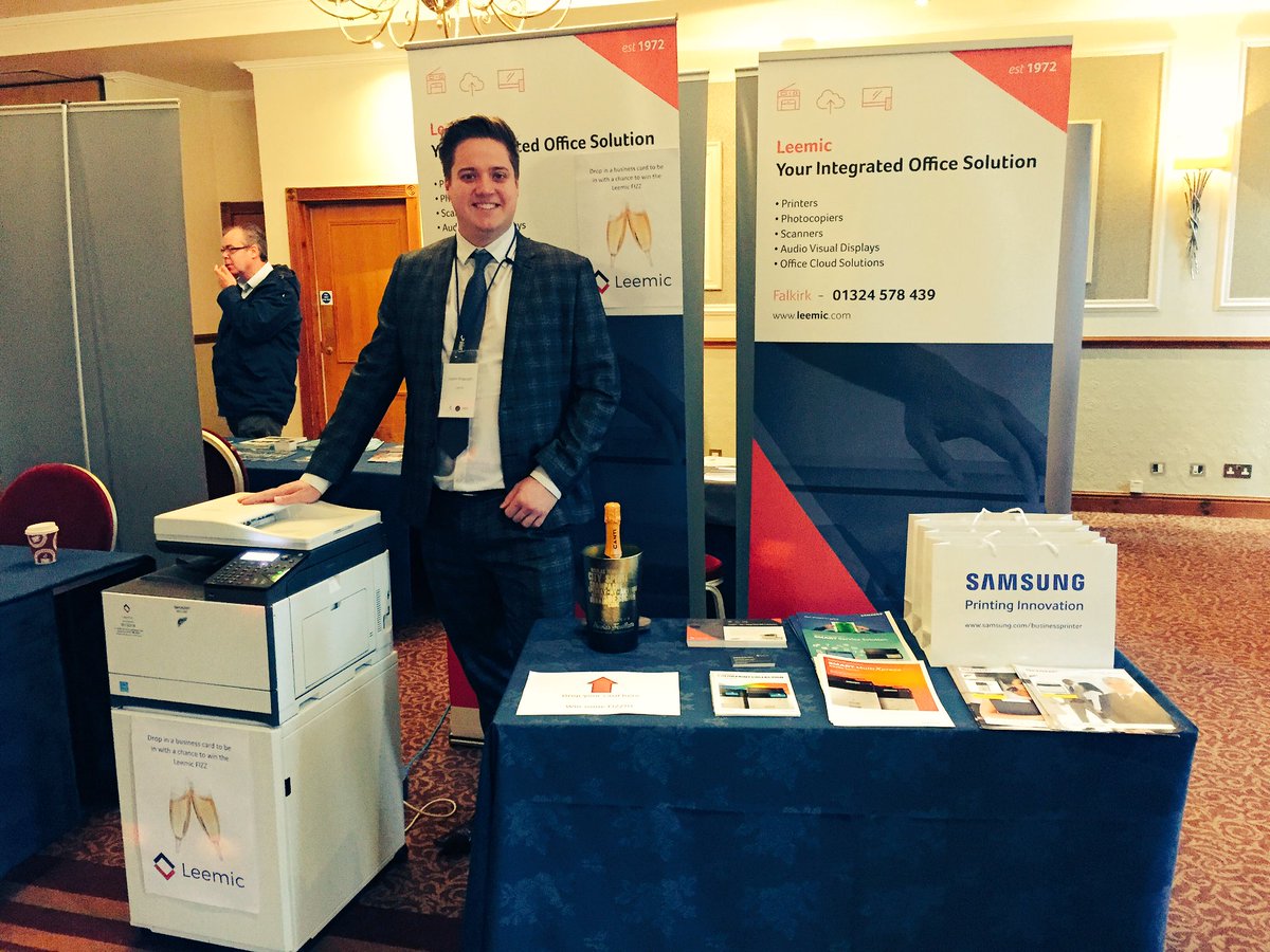 We spy a bottle of fizz @Leemic_Copiers stand #fbd2017