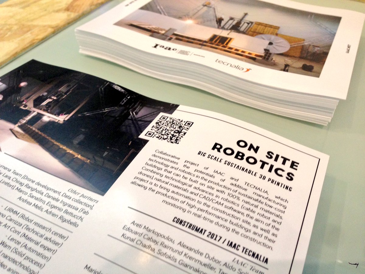 IAAC's tweet photo. Join @IAAC at @in3dustry! Until Oct 5th #OnSiteRobotics will be displayed in one of the biggest events of the #AdditiveManufacturing sector. https://t.co/grn03vG8kV