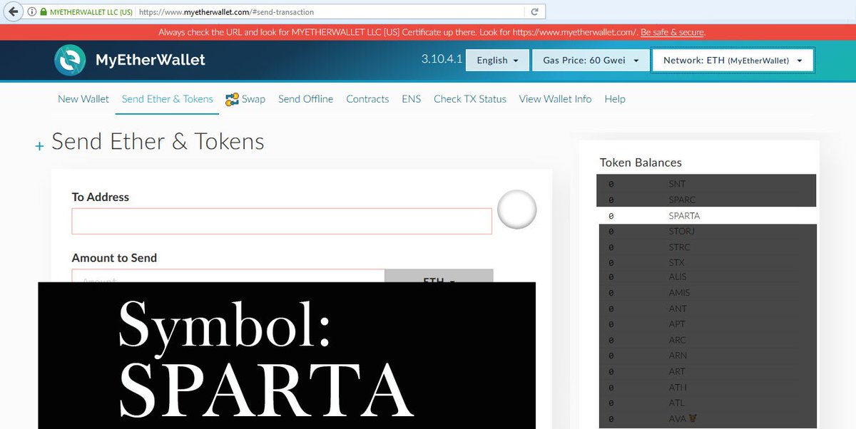 SpartaICO's tweet photo. Officially listed on #myetherwallet , symbol #SPARTA . #ETHER #ETH #Ethereum #token #TokenSale #ICO #startups #waitandsee #tech #altcoins https://t.co/GyGu9e1j4I
