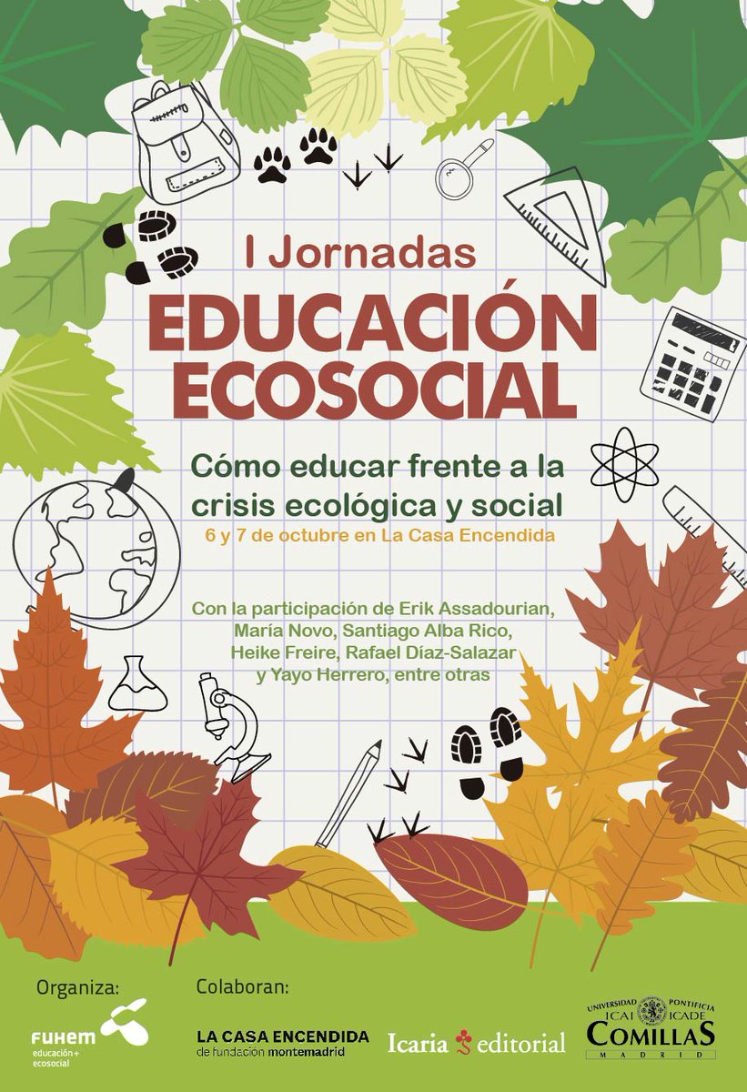 FUHEM's tweet photo. No falta nada para las I Jornadas #EducaciónEcosocial. Este viernes y sábado en @LaCasaEncendida https://t.co/bhKlN0UKkP https://t.co/8qIeu1naBT