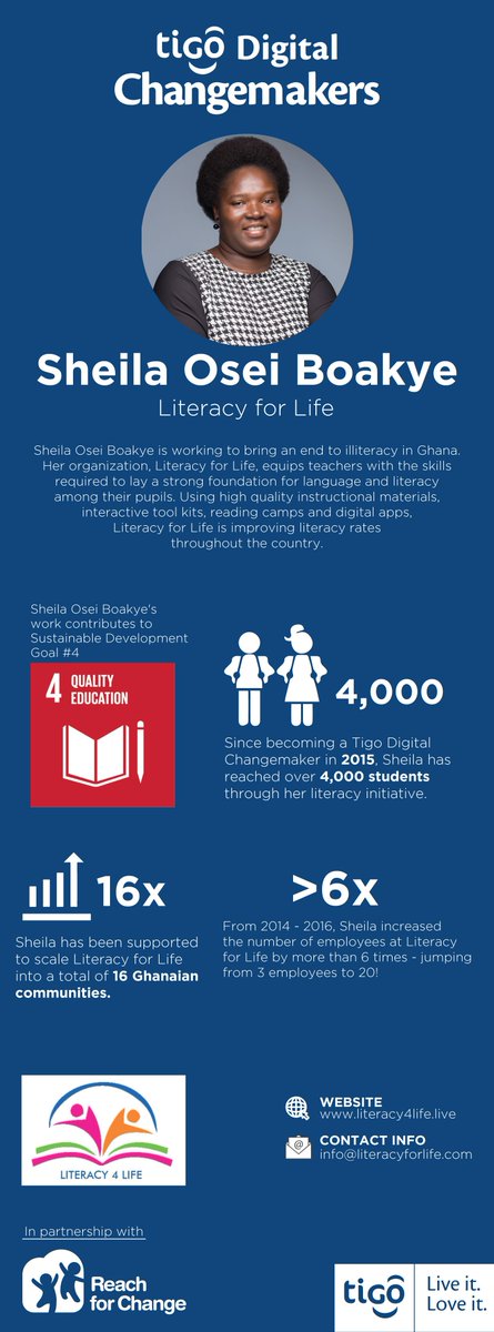 R4C_Ghana's tweet photo. Sheila is a #SocEnt determined 2 end illiteracy in Ghana.We are proud 2 support her invaluable work 2 children in Ghana #5YearsofImpact #TDC https://t.co/n1UvbpQD2v