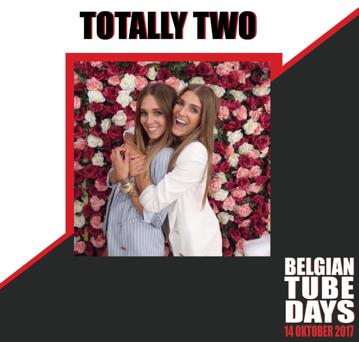 BelgianTubeDays's tweet photo. YouTube- en Instaqueens 'Totally Two' zullen er bij zijn op 14 oktober! 🤗 Koop je ticket op https://t.co/xLXEzvgv6B ❤️ https://t.co/AKsAfeBPZm