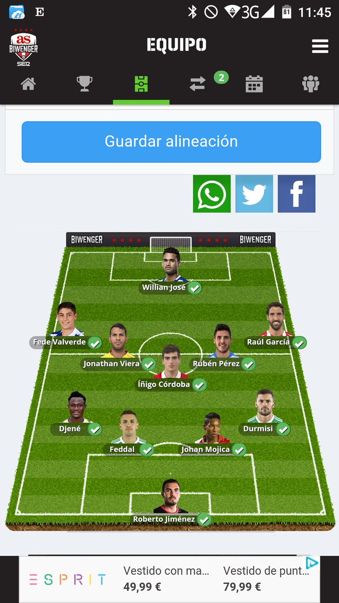 EnLiverpool's tweet image. Tengo -11 millones, a Sergio León y este equipo. Que vendo para quedarme en positivo? @DudasBiwenger @biwenger @JornadaFichajes