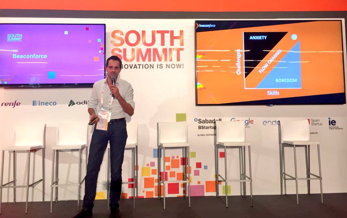 TheBeaconforce's tweet photo. Pitch-time at @south_summit! Never been so #intheflow! 🤞#hardfun #SouthSummit2017 https://t.co/UkAqnVcWWe