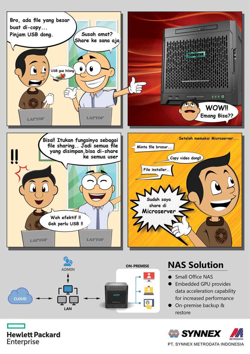SynnexMetrodata's tweet image. Mau sharing film &amp;amp;file ukuran besar gak perlu capek-capek tuker-tukeran flashdisk, kaya gini nih contohnya #nassolution #GEN10 #servers #hpe