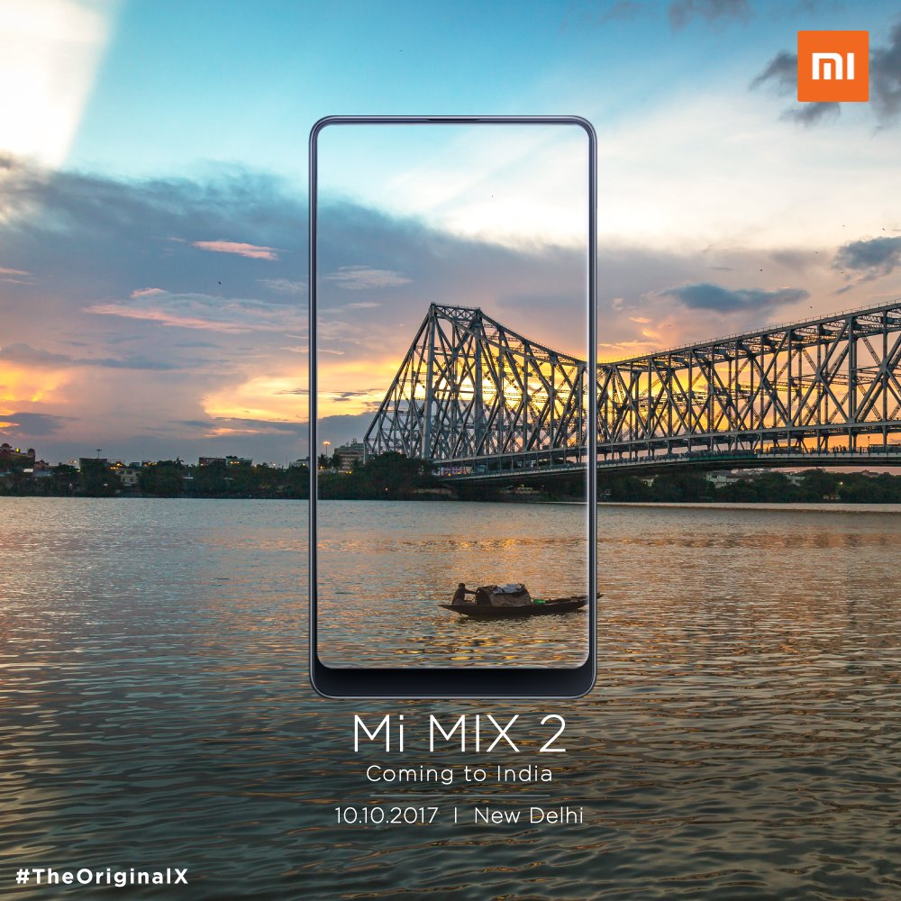 XiaomiIndia's tweet photo. Mi MIX 2 is finally coming to India on 10/10! RT if you've been waiting for this Premium Flagship smartphone by Xiaomi! #TheOriginalX https://t.co/s3E8ZEZdBw