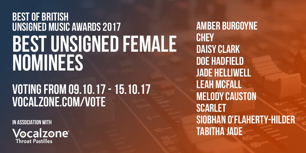 VocalzoneHQ's tweet photo. **Here are the nominees for Best Unsigned Female**
Who are you going to vote for? ππ
#UnsignedFemale #UMA2017 @BoBUnsigned @VocalzoneHQ https://t.co/NBCYBoR7rM