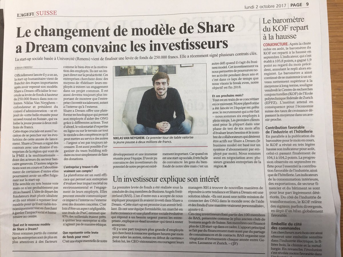 Share_ADream's tweet photo. Levée de fonds finalisées. C'est une étape essentielle de notre développement et une immense réussite pour l'équipe @JohanFriedli  @Ageficom https://t.co/NT0dcINqYj